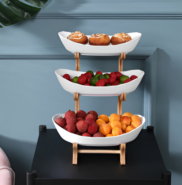 Elegant Multi-Layered Fruit and Snack Organizer