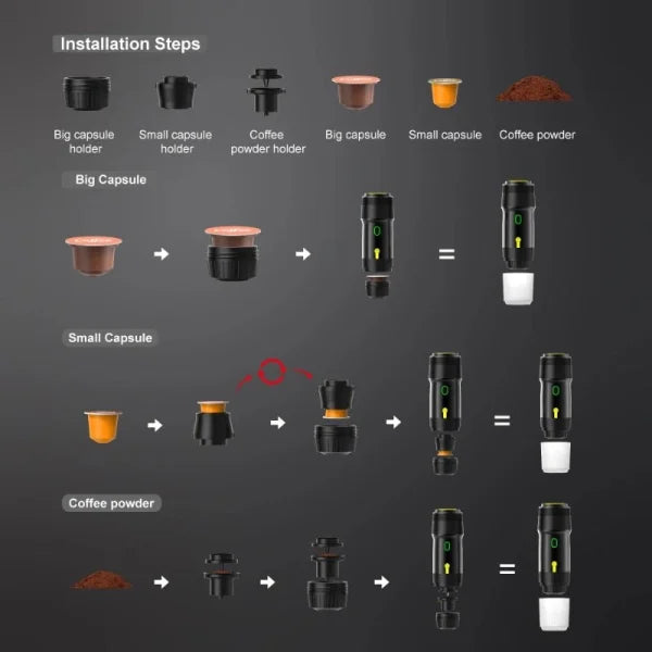 Versatile Espresso Maker - 3-in-1 Portable Coffee System