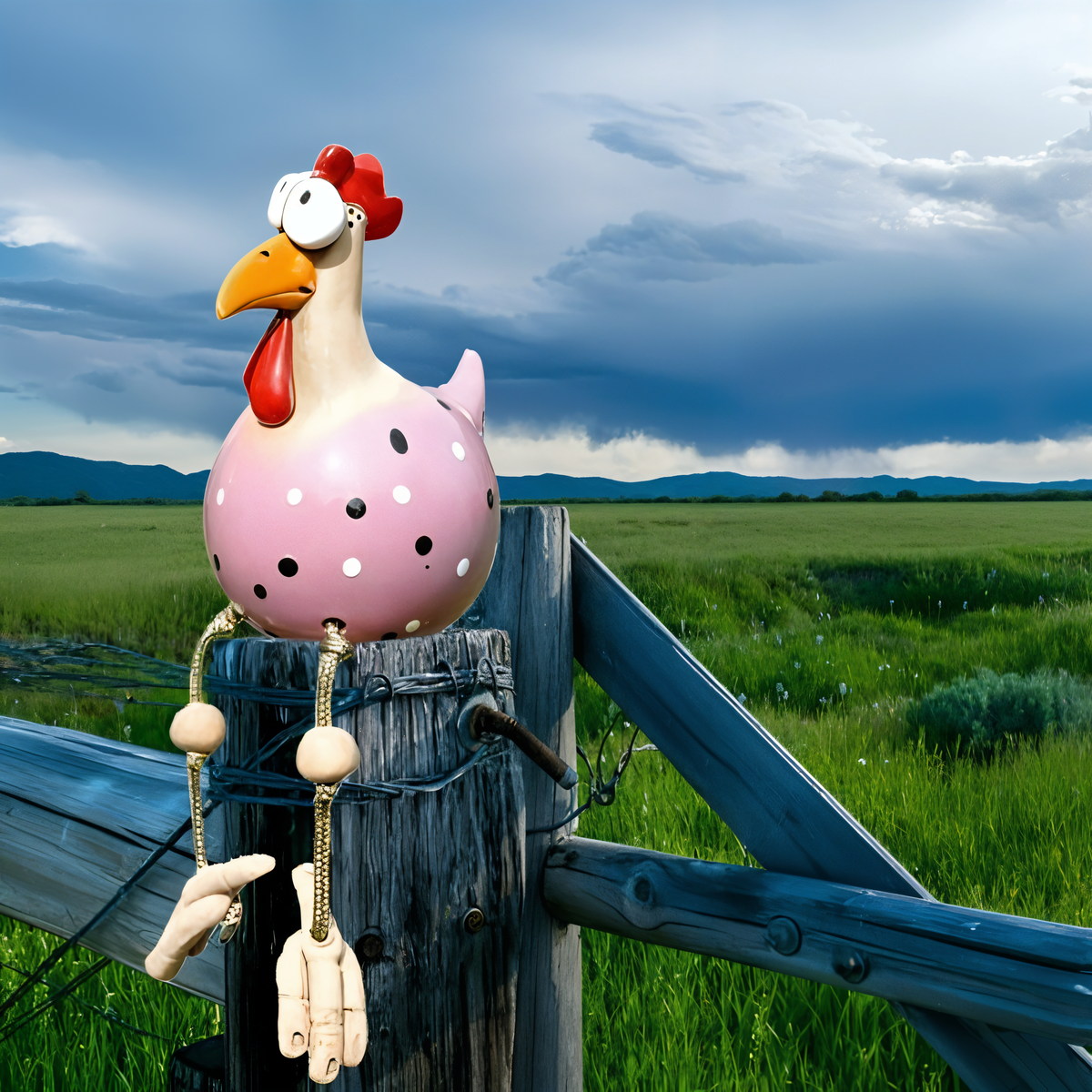 Whimsical Feathered Friend | Vibrant Chicken Garden Sculpture
