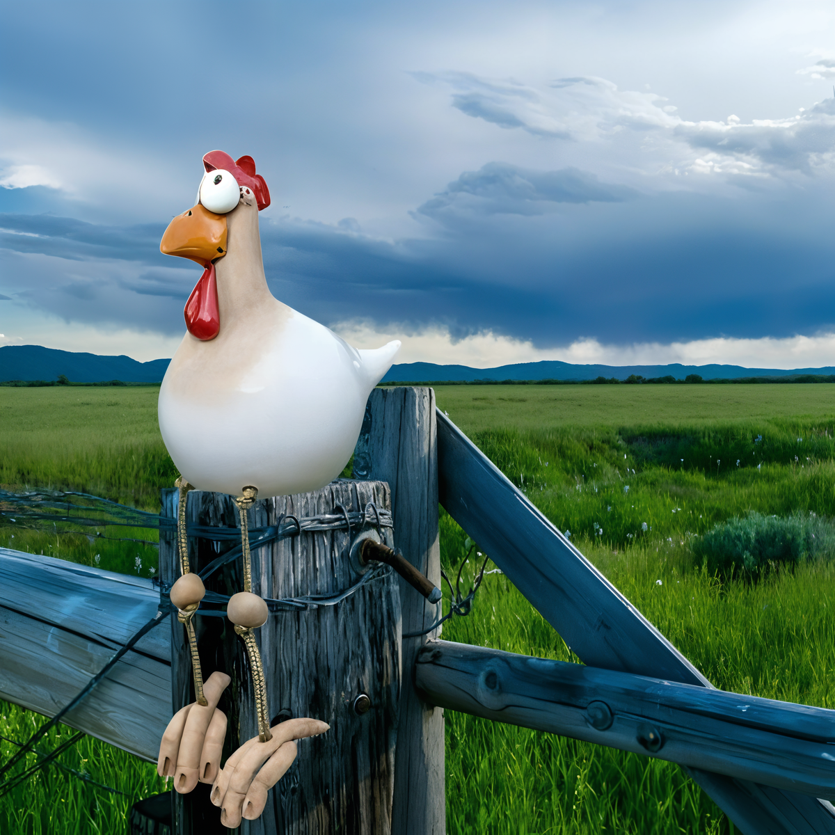 Whimsical Feathered Friend | Vibrant Chicken Garden Sculpture