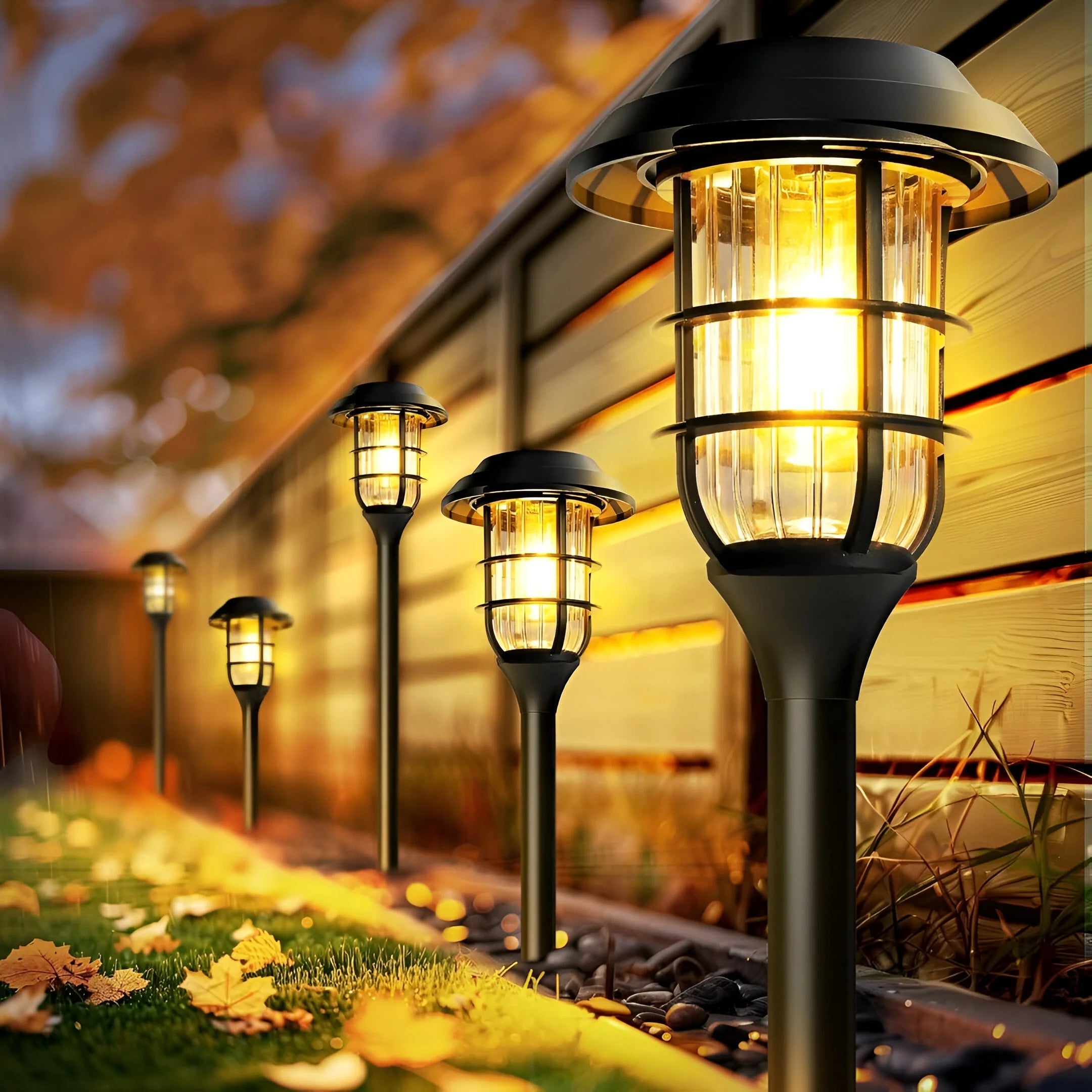 Twilight Radiance | Solar-Powered Flickering Light Set for Gardens