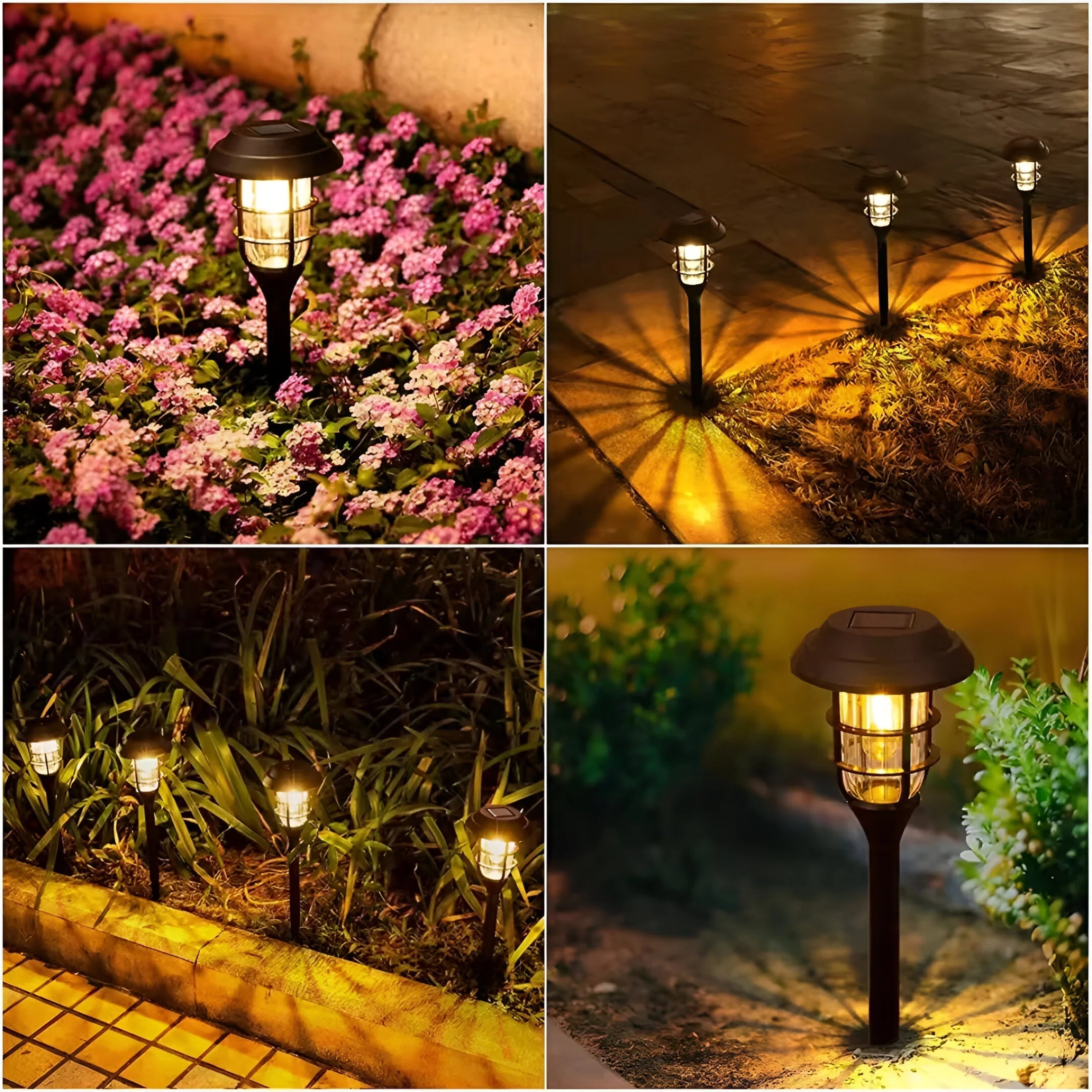 Twilight Radiance | Solar-Powered Flickering Light Set for Gardens