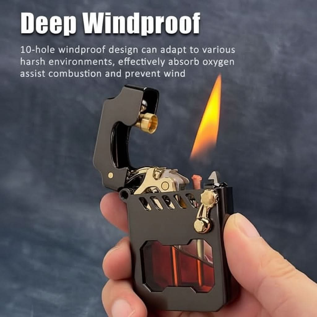 EverFlame - Reliable Windproof Mechanical Lighter for Outdoor Adventures