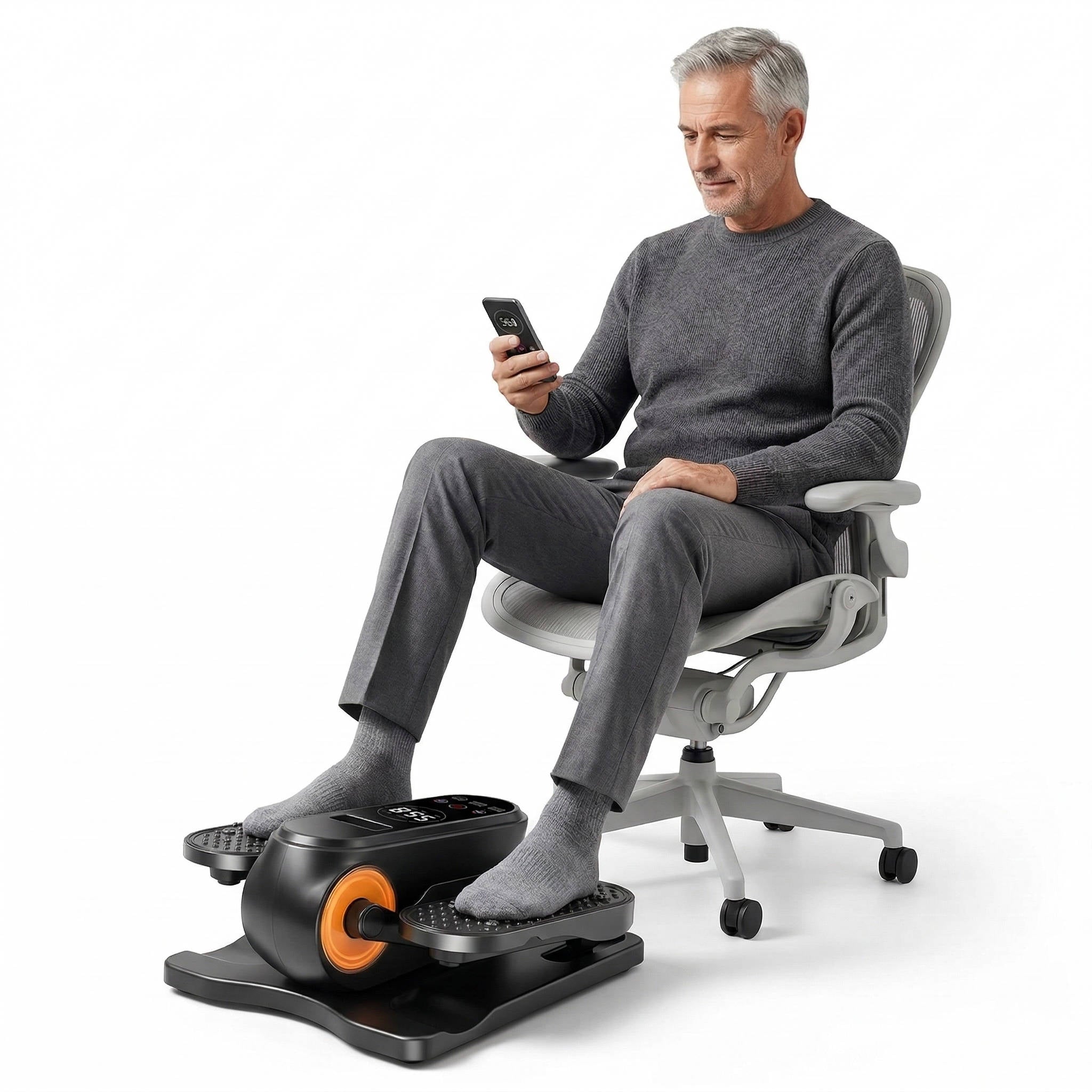 FlexMove Compact Under Desk Elliptical – 12 Speeds & Programs, Remote Control, Quiet Operation