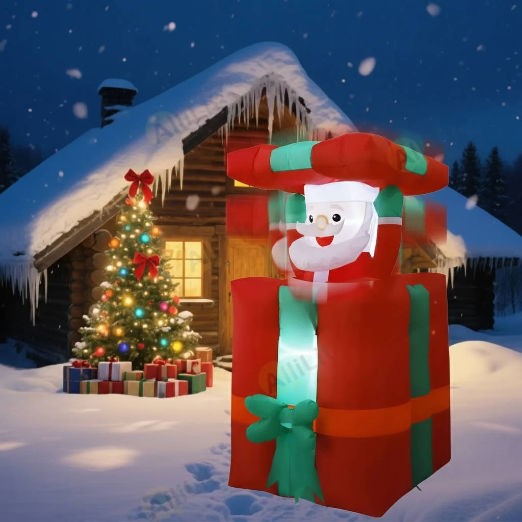 Festive Inflatable Climbing Santa for Outdoor Display