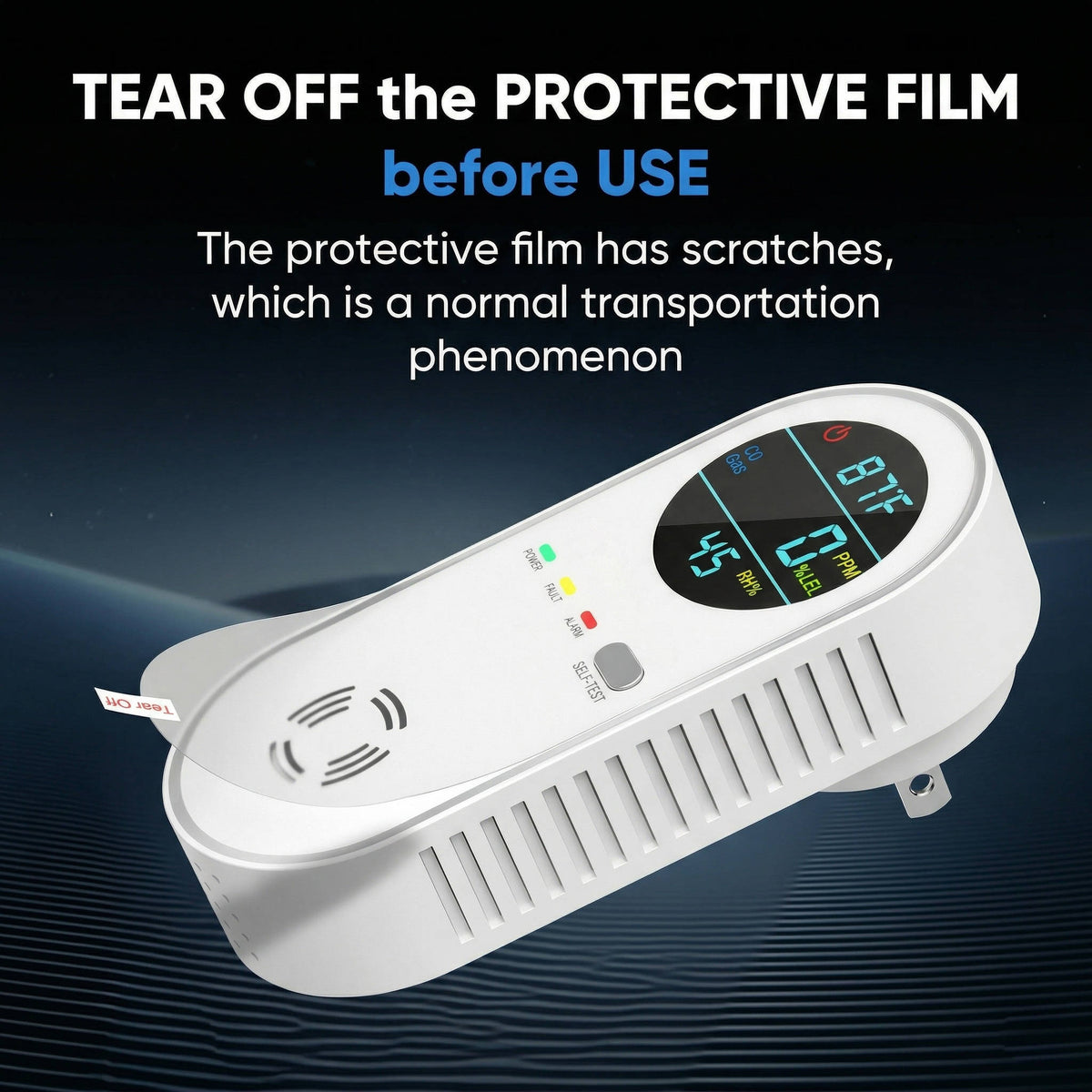 HomeSafe Carbon Monoxide & Gas Safety Monitor – Plug-In CO & Gas Detector with Temperature & Humidity Readings