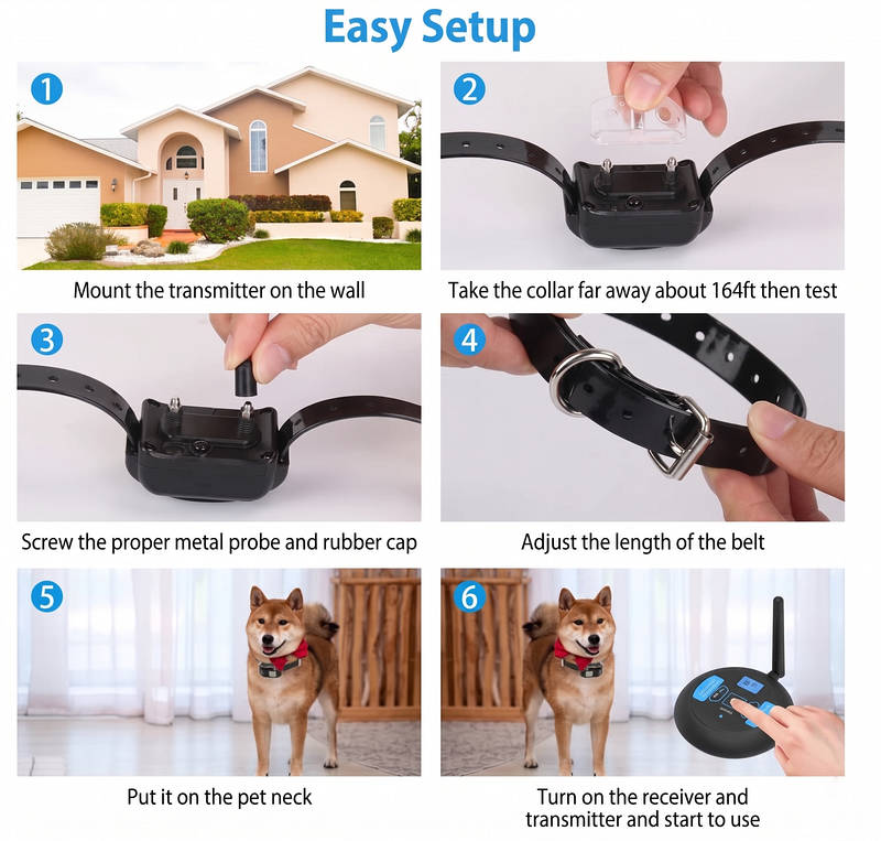 Smart Boundary Trainer & Collar System – Up to 656 Ft Range