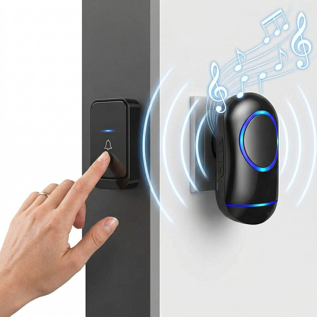 SmartAlert Wireless Door Chime System – 1000 Ft Range, 45 Tones