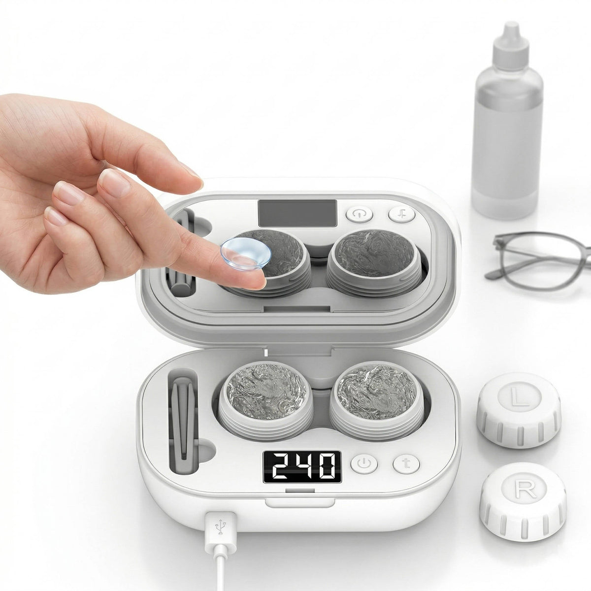Refined LensCare Ultrasonic Cleaner – Rechargeable with Smart Timers