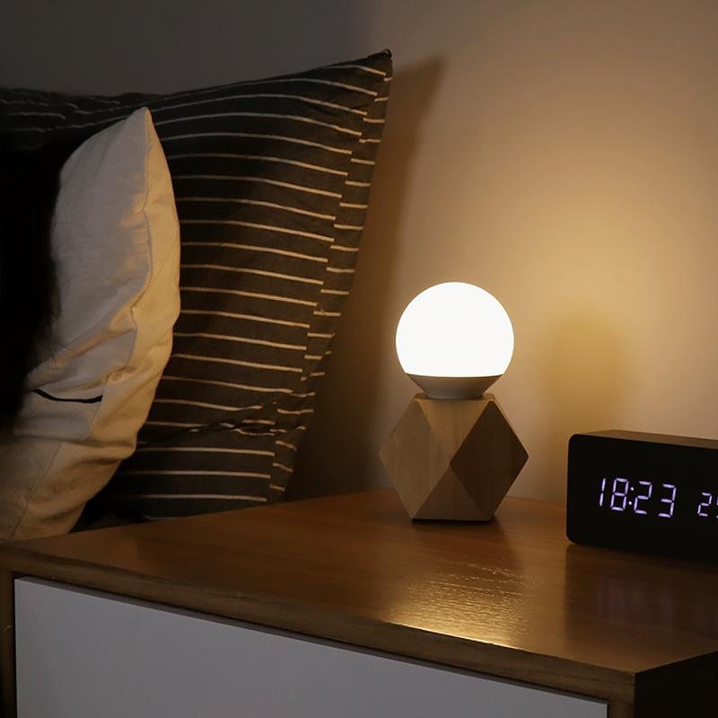 Sleek Modern Bedside Lamp with USB Charging Port