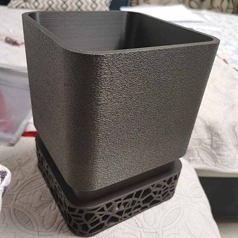 Stylish Geometric Planter with Drainage System and Tray