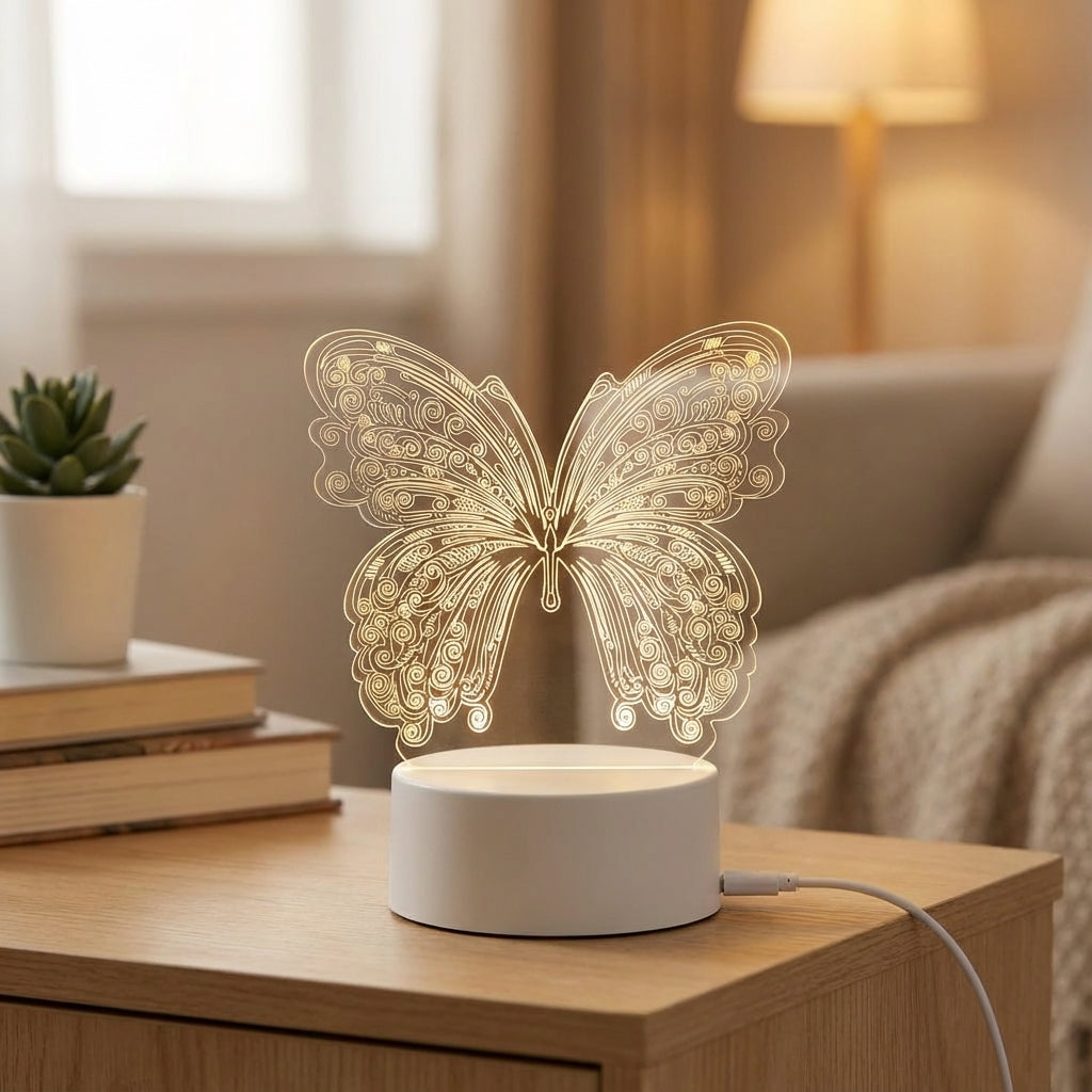 Butterfly-Shaped Geometric Table Lamp