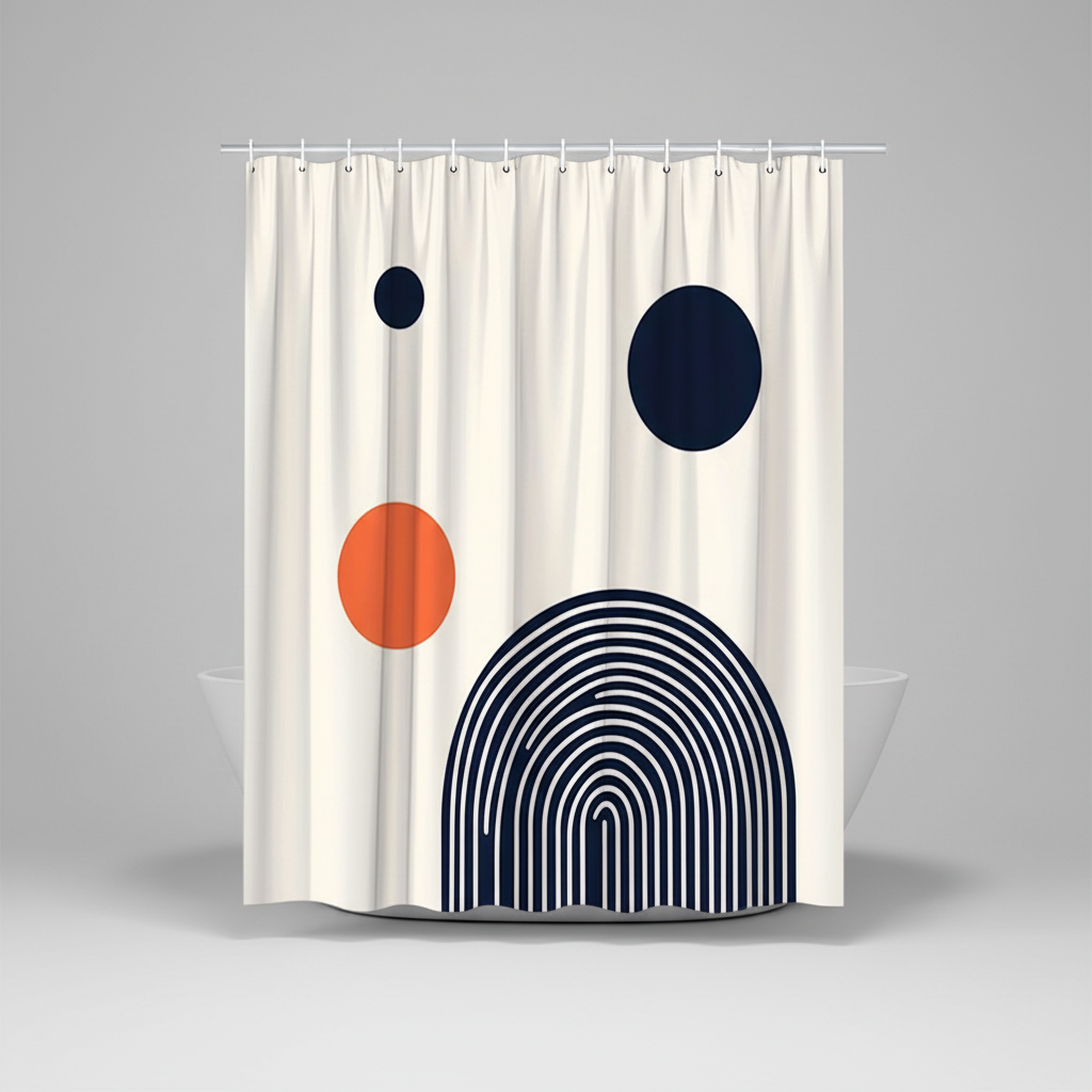 Circlify Geometric Shower Curtain in Polyester Fabric