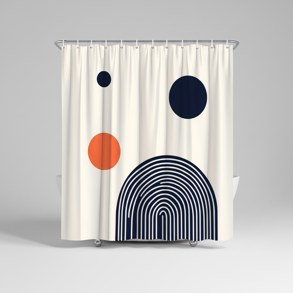 Circlify Geometric Shower Curtain in Polyester Fabric