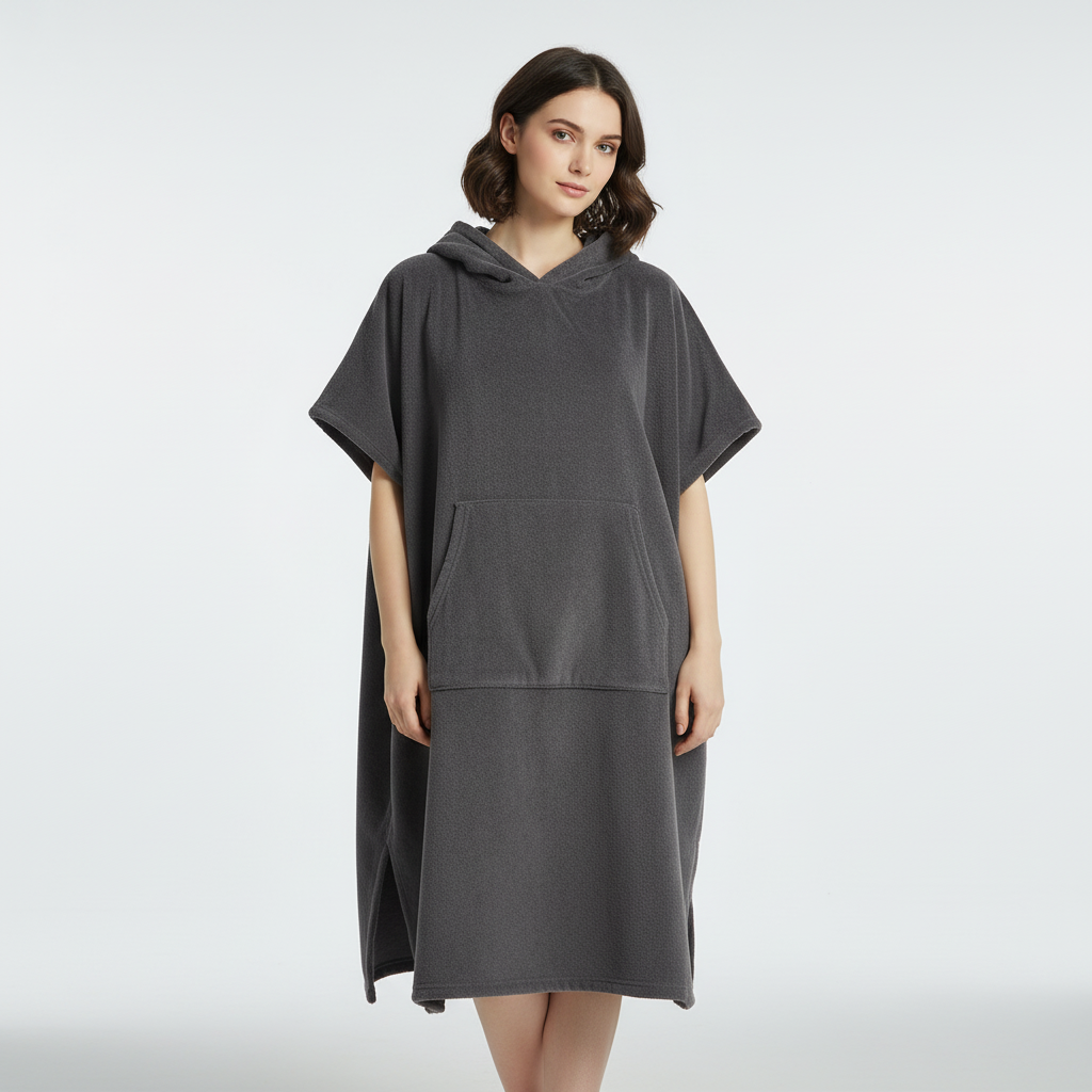 Generous Towel Poncho with Kangaroo Pocket