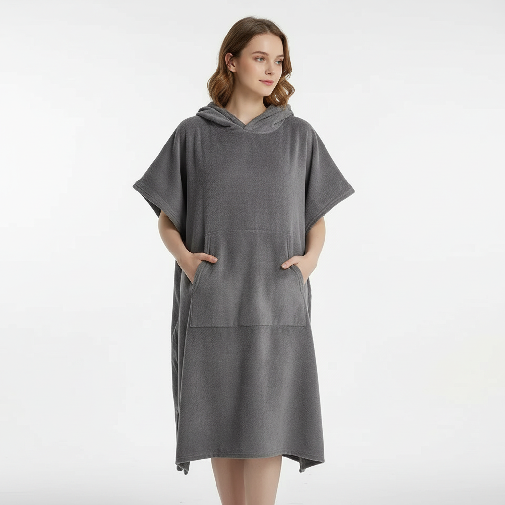 Generous Towel Poncho with Kangaroo Pocket
