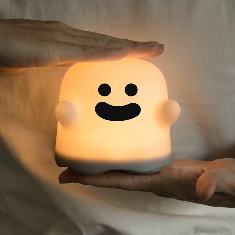 Portable Ghost-Shaped LED Night Light with Timer Feature