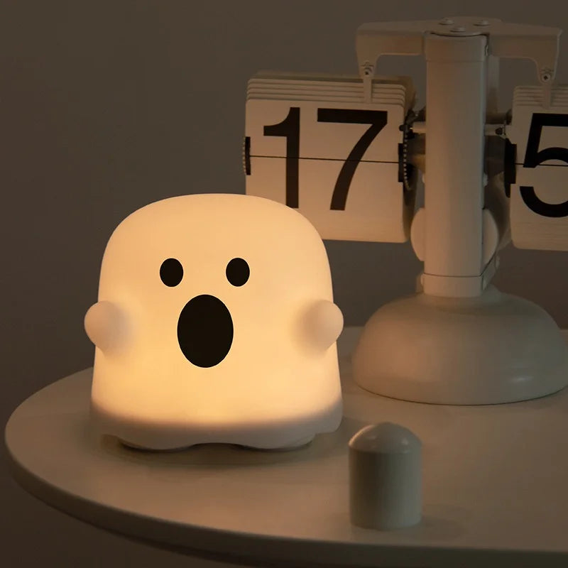Portable Ghost-Shaped LED Night Light with Timer Feature