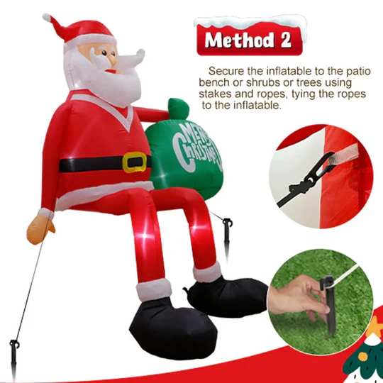 Enormous 8FT LED Inflatable Holiday Santa for Outdoor Festivities