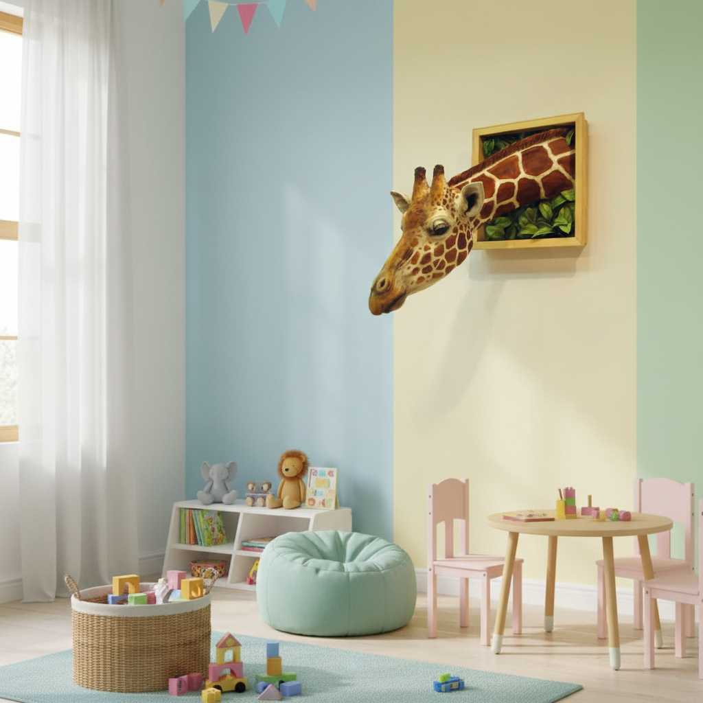 Majestic Giraffe Wall Sculpture | Lifelike Home Accent