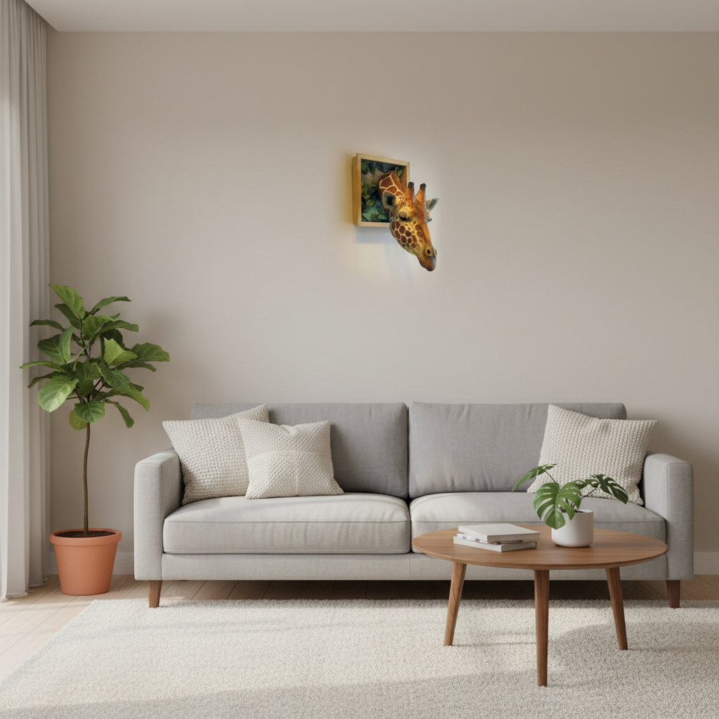 Majestic Giraffe Wall Sculpture | Lifelike Home Accent