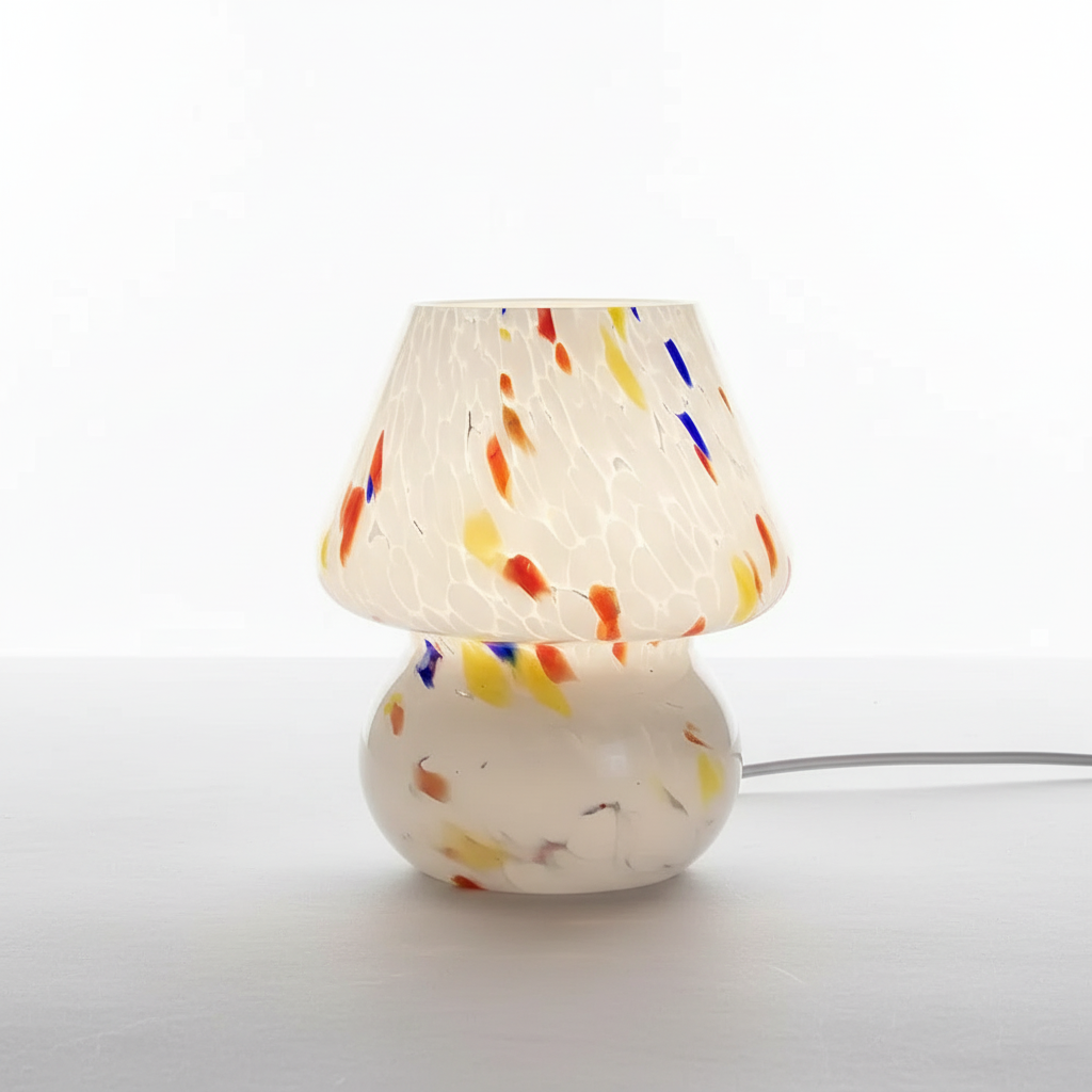 Mushroom-Shaped Glass Table Lamp