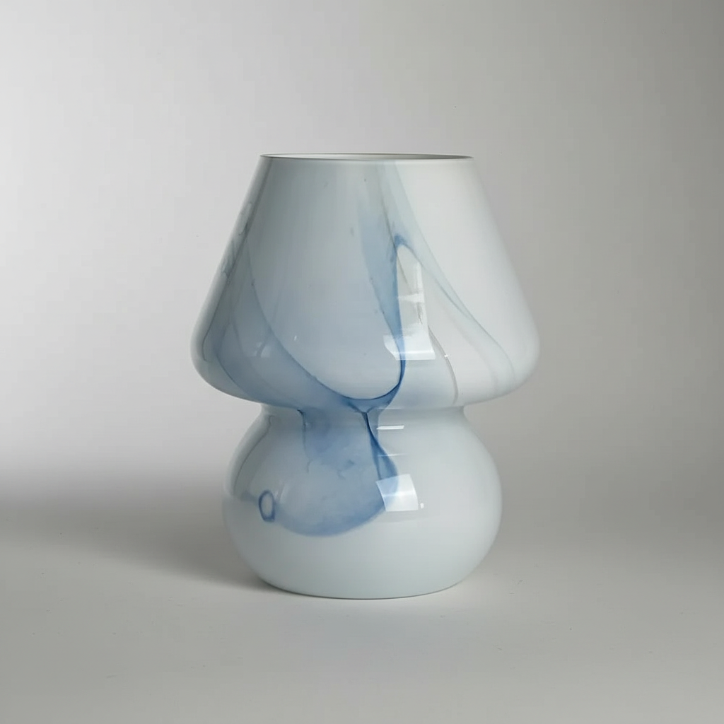 Mushroom-Shaped Glass Table Lamp
