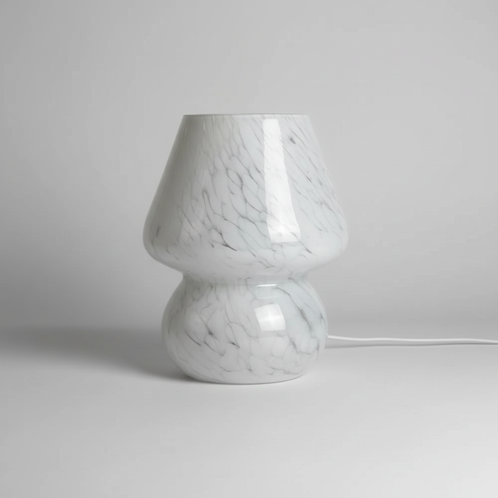 Mushroom-Shaped Glass Table Lamp