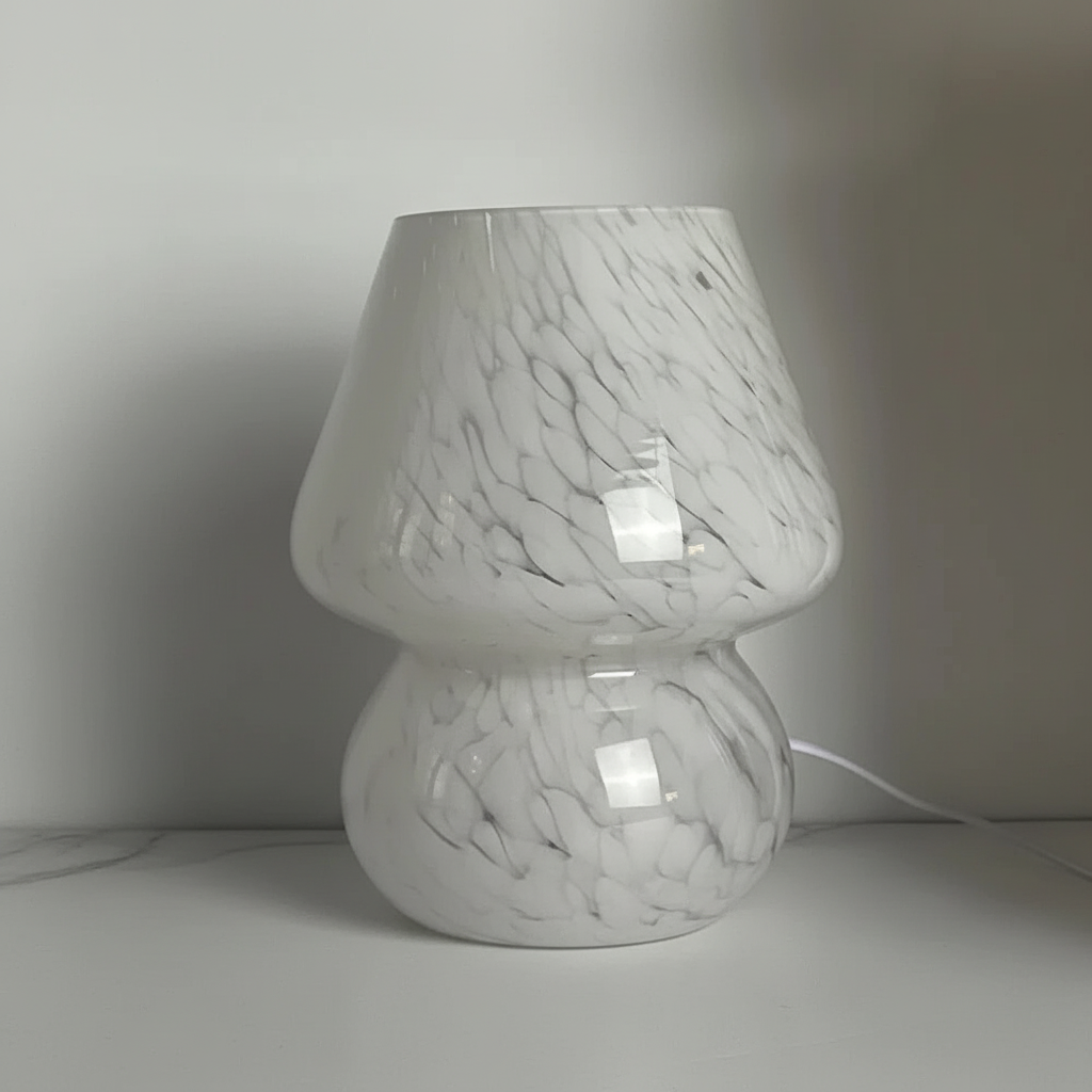 Mushroom-Shaped Glass Table Lamp
