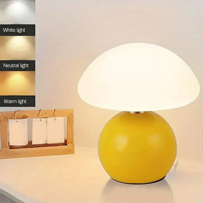 Charming LED Table Lamp with Mushroom Design for Any Room