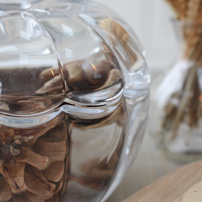 Charming Pumpkin-Shaped Glass Container for Home Décor