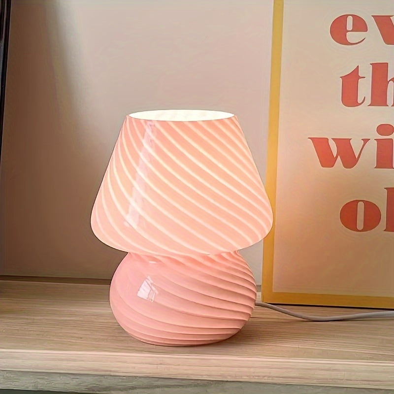 Elegant Glass Fungi Lamp with USB Charging and Dimmable Brightness