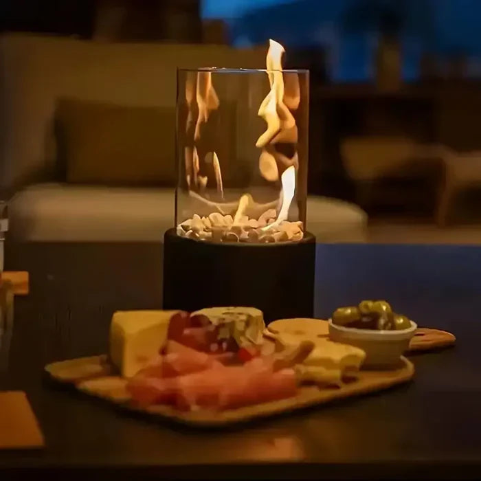 RadiantGlow | Stylish Portable Fire Lantern for Any Setting