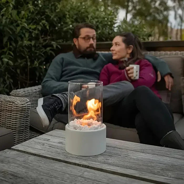 RadiantGlow | Stylish Portable Fire Lantern for Any Setting