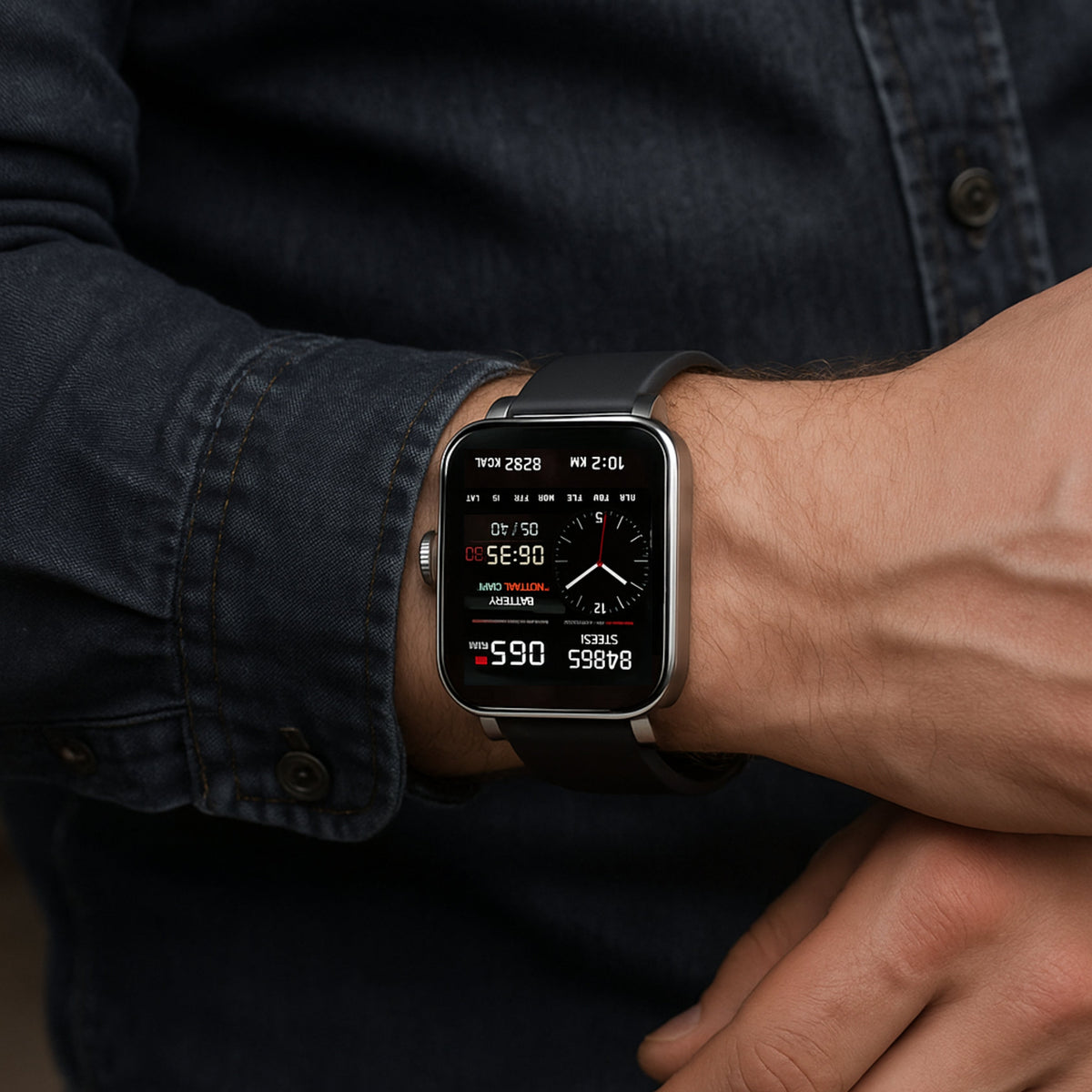 HealthSync Pro Fitness Tracker – 1.5" AMOLED Smartwatch with Heart Rate, Activity Monitoring, Bluetooth 5.0, IP68 & 7-Day Battery Life