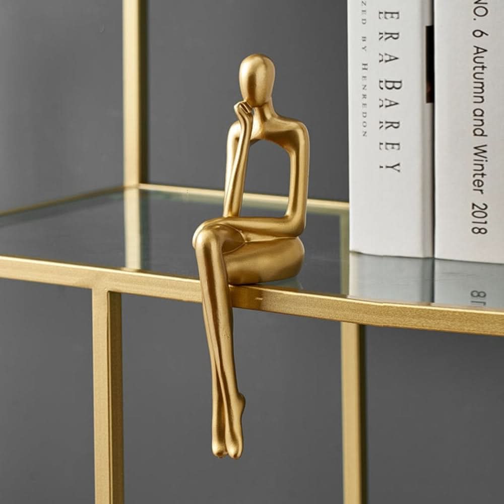 Elegant Metallic Gold Abstract Resin Sculpture for Home Decor