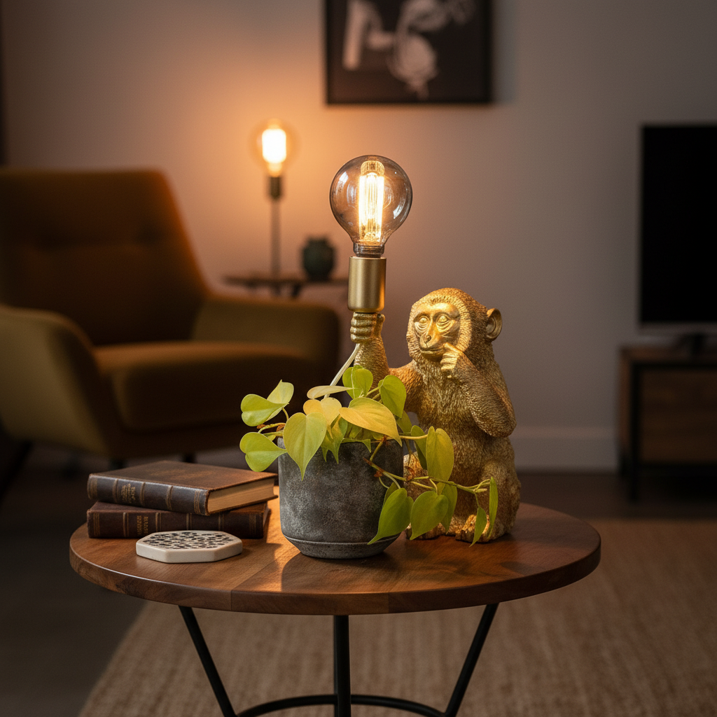Decorative Table Lamp in Gold Finish