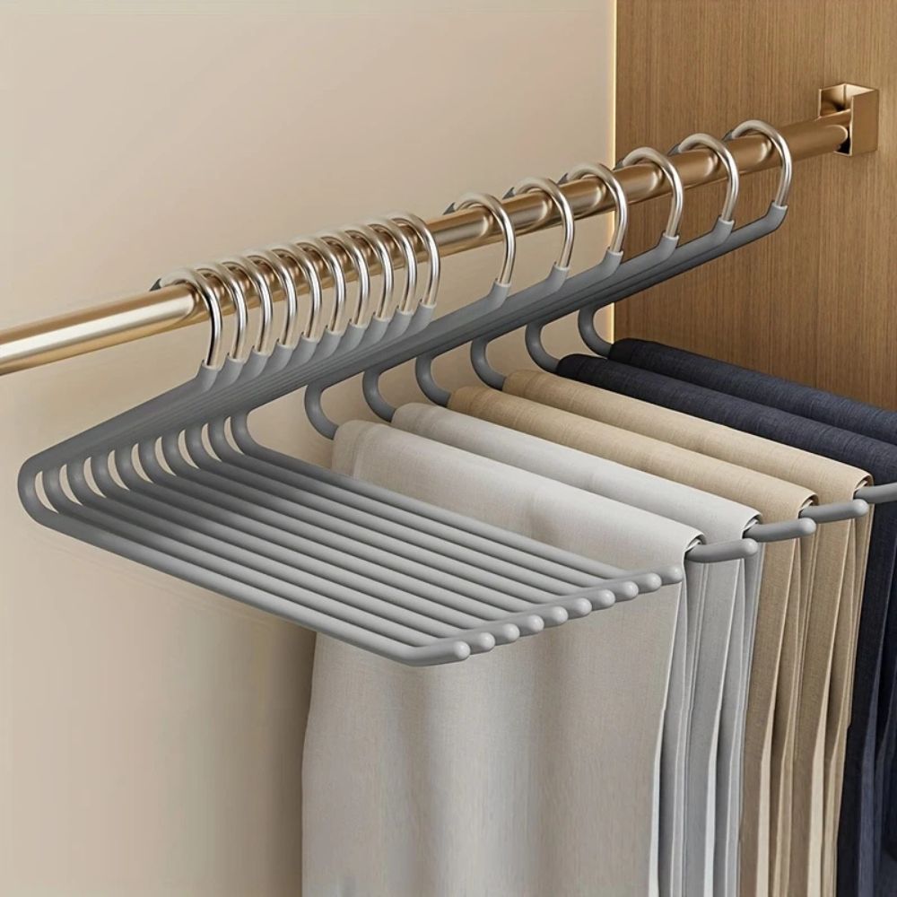 Sleek Space-Saver Pants Hanger | Stainless Steel Organizer