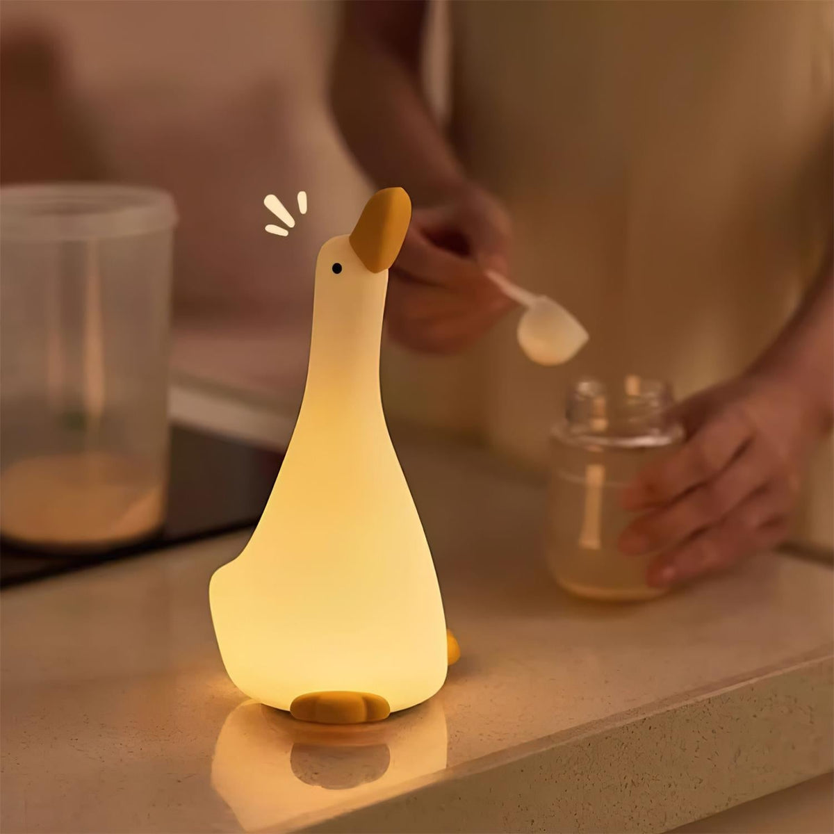 Charming Duck Lantern: Rechargeable, Touch Activated, 3 Light Modes