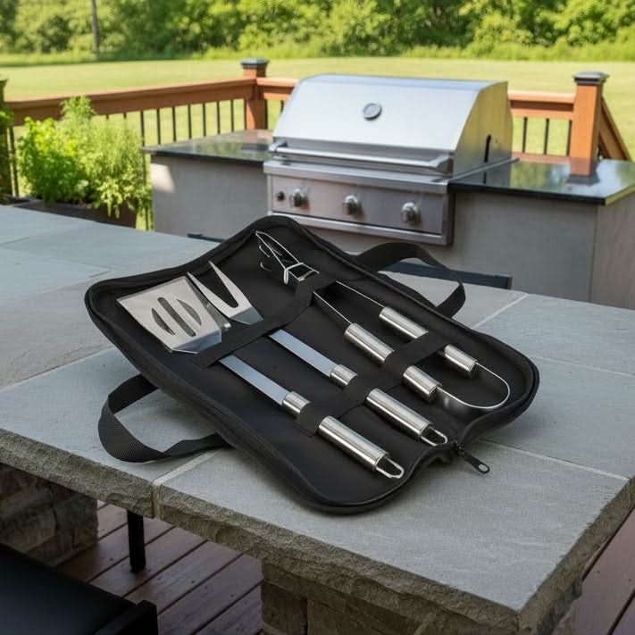 Ultimate Stainless Steel BBQ Tool Kit for Outdoor Chefs