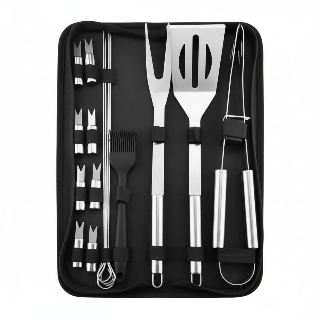 Ultimate Stainless Steel BBQ Tool Kit for Outdoor Chefs