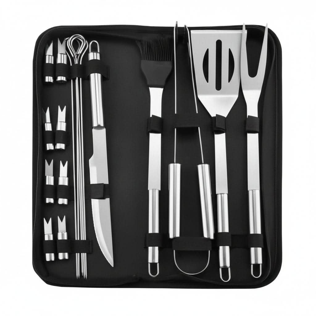 Ultimate Stainless Steel BBQ Tool Kit for Outdoor Chefs