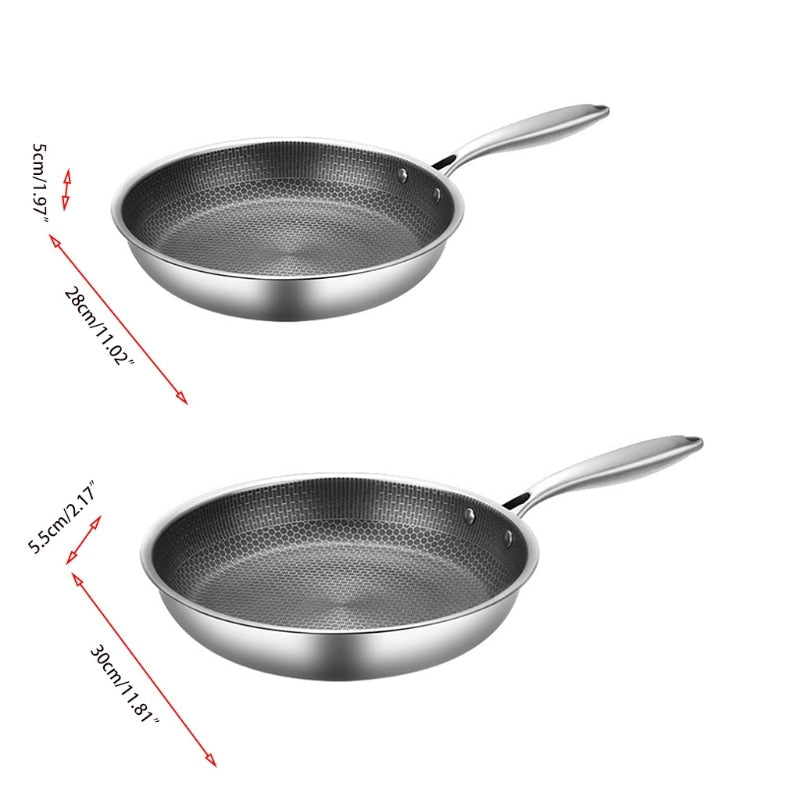 Versatile Stainless Steel Frying Pan with Non-Stick Design