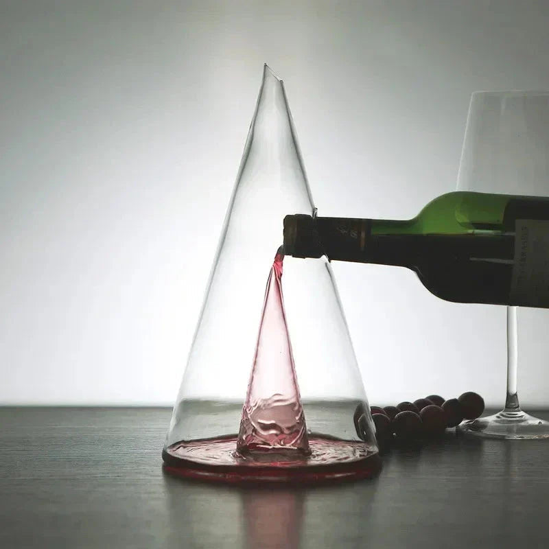 Elegant Pyramid Wine Carafe with Gentle Pour Feature
