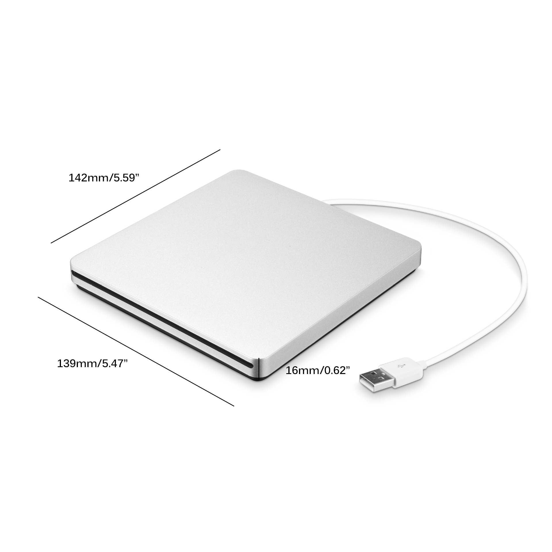 Portable USB CD/DVD Recorder for MacBook and Laptops