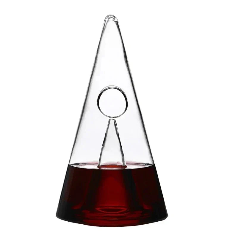 Elegant Pyramid Wine Carafe with Gentle Pour Feature