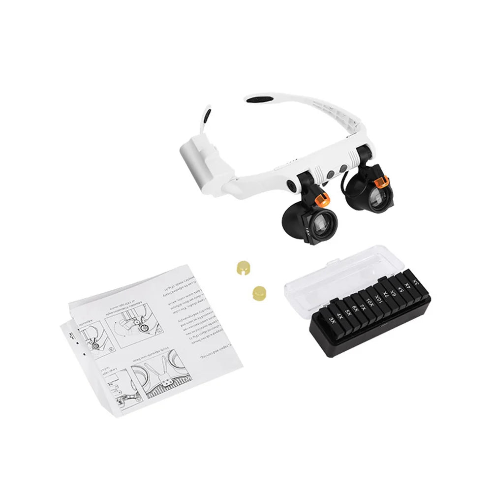 IllumiView Adjustable LED Magnifier Glasses for Detailed Work
