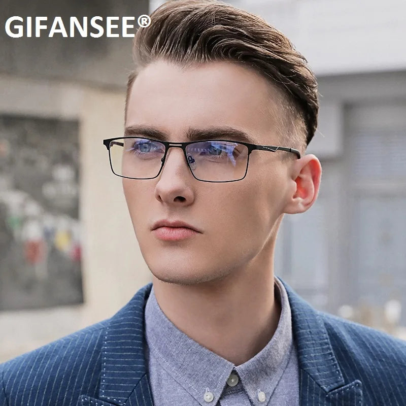 VividVision Blue Light Filtering Glasses for Men – Lightweight Rectangle Design
