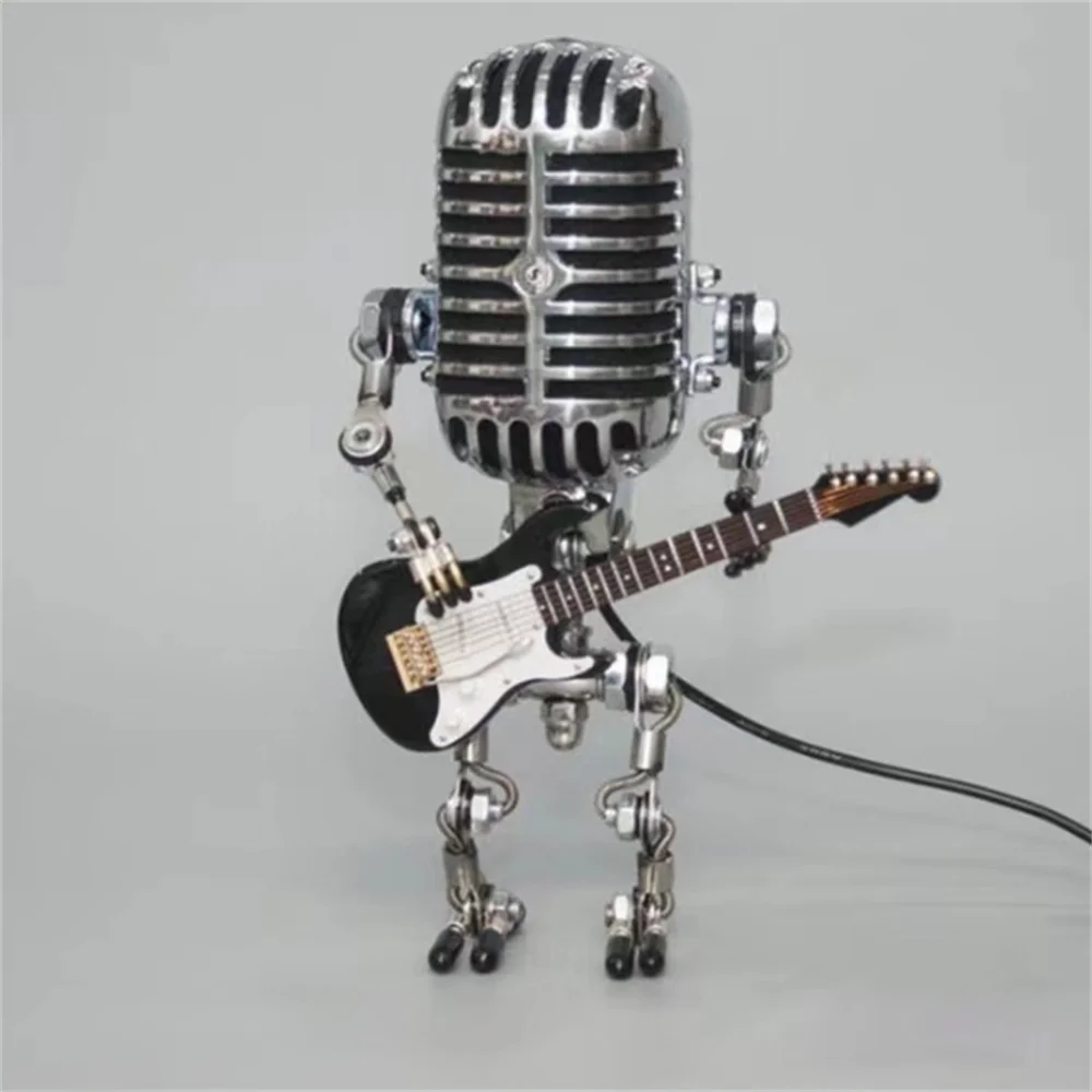 Robot Lamp with Microphone Design and Guitar Accent