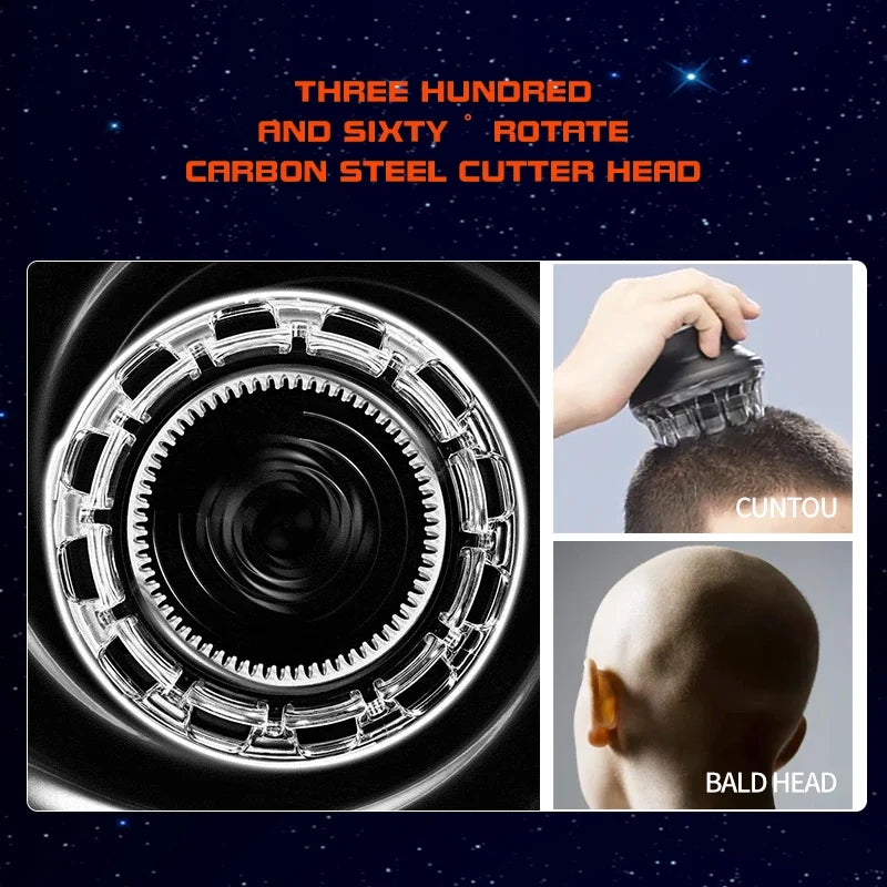 OrbitTrim 360° Rotary Hair Clipper – Cordless Grooming Tool with Stainless Steel Blades, 51–90 Min Runtime